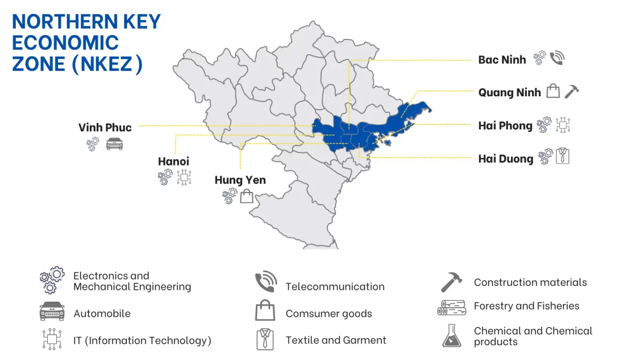 Northern Vietnam offers dense supplier networks and fast export access for manufacturers.