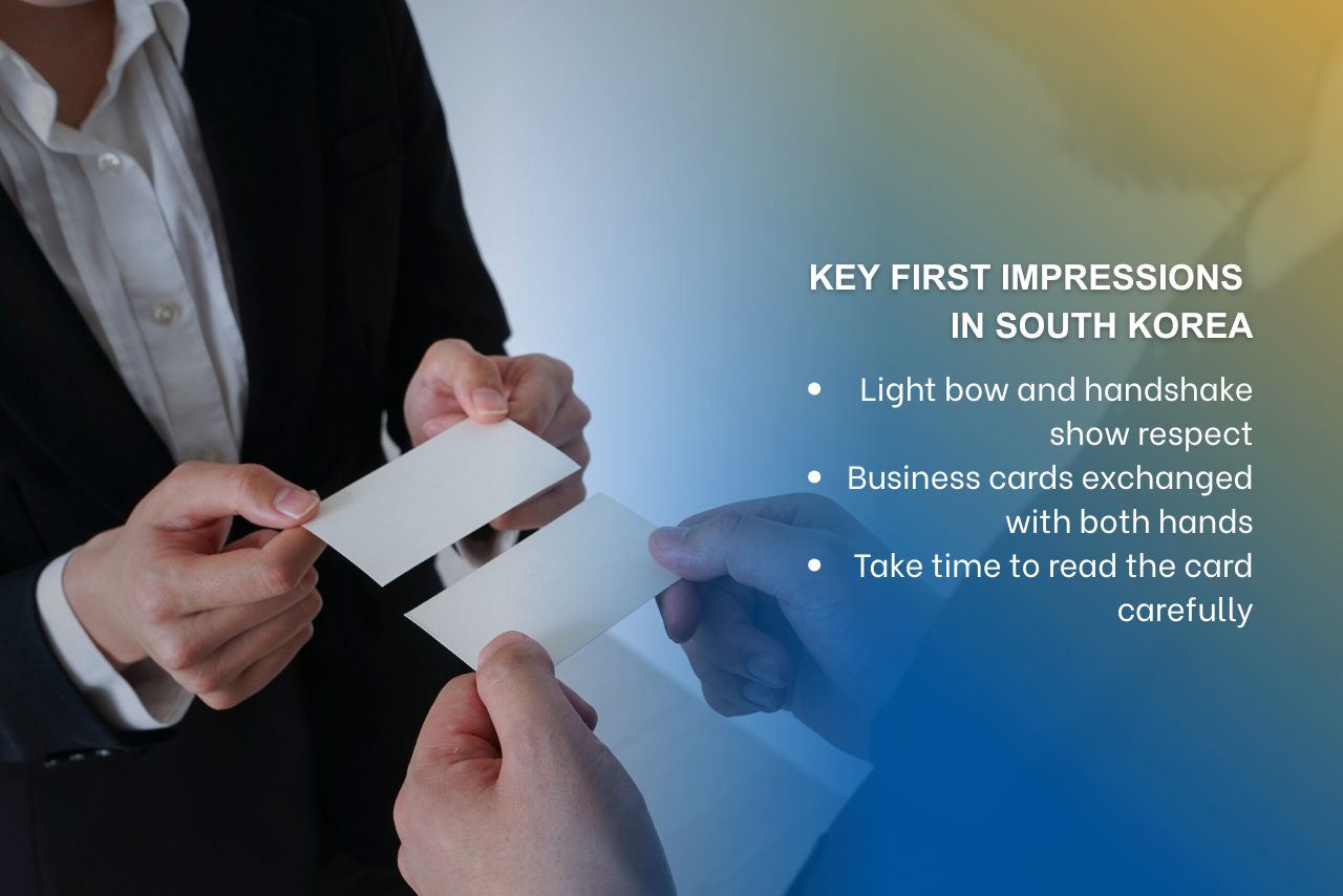 Korean Business Meeting Greeting And Business Card Exchange Cultural Etiquette