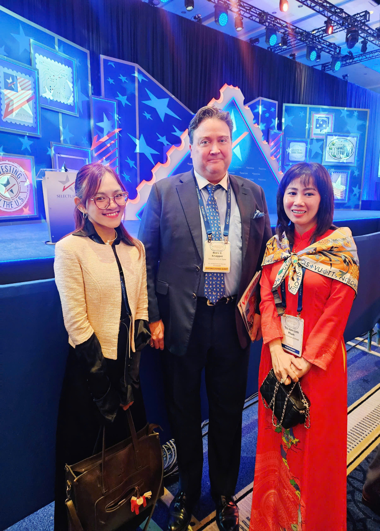Ms. Huong Tran With Mr. Marc E. Knapper U.s. Embassy In Vietnam
