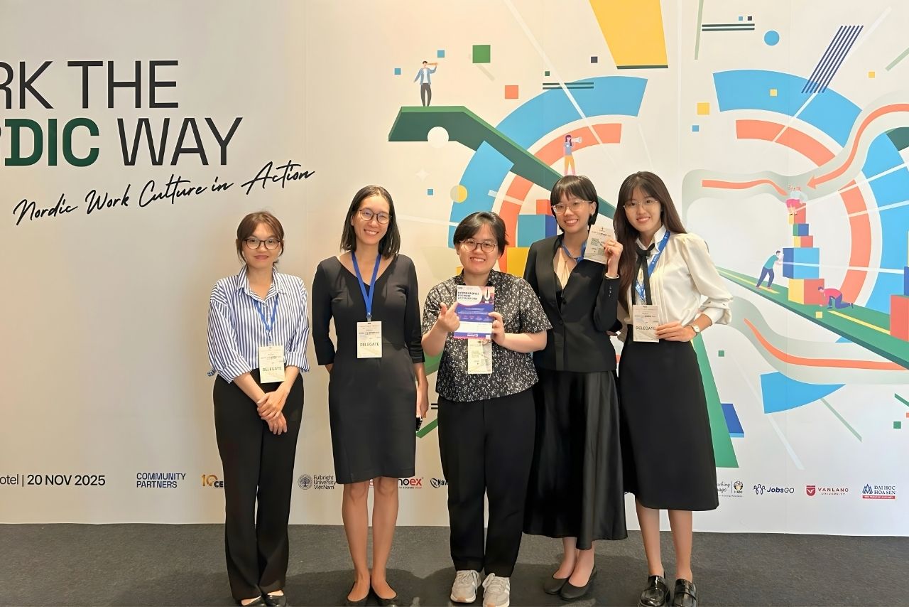 Source of Asia team at Work the Nordic Way 2025, celebrating a successful day of connecting with Vietnam’s future professionals.