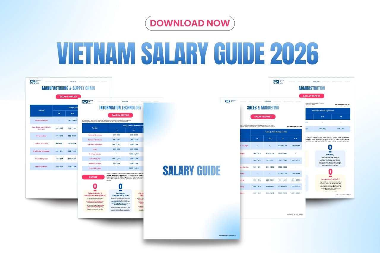 Download Vietnam Salary Guide 2026 to know more salary differences across Vietnam vary by city and industry