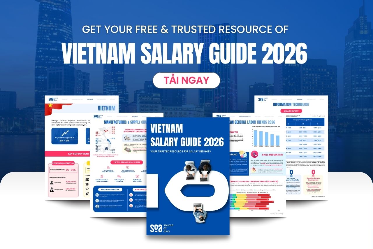 Tải ngay Cẩm nang Lương Việt Nam 2026 để xóa bỏ những rào cản thông tin, giúp doanh nghiệp và người lao động tự tin đưa ra những quyết định chuẩn xác dựa trên dữ liệu thực tế của thị trường.