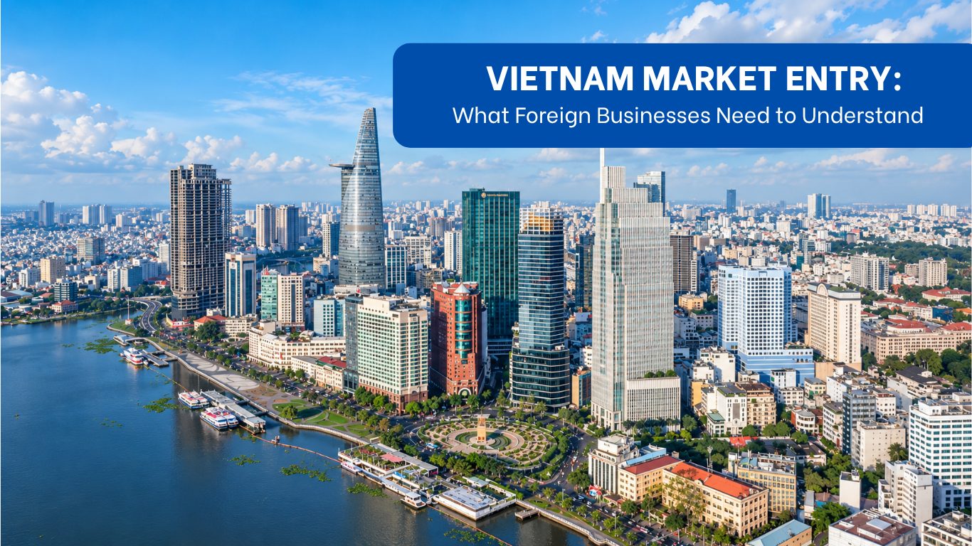 Ho Chi Minh City skyline showcasing Vietnam market entry opportunities. Ho Chi Minh City skyline showcasing Vietnam market entry opportunities